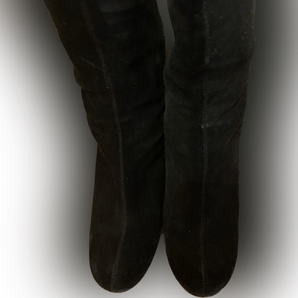 Aerosoles Suede and Leather Black Wedge Boots 8.5 - Picture 3 of 6